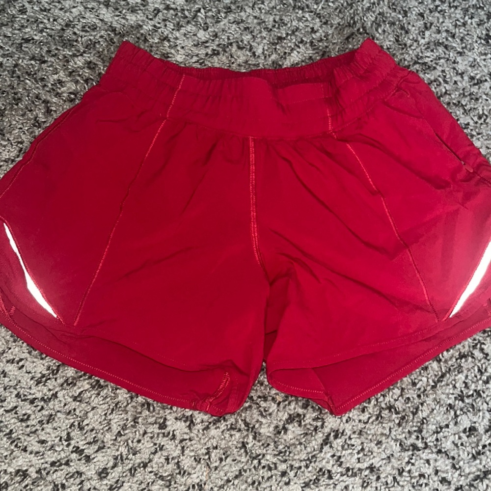 red lululemon shorts size 2 tall